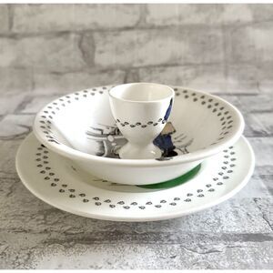 VTG Paddington Bear Coalport England Childrens Dining Set Bowl Plate Egg Cup